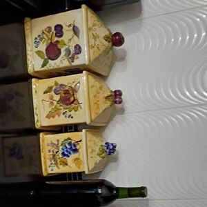 Floral Ceramic Canister Set - Cream